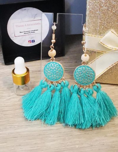 boucles d'oreille en acier inoxidable turquoise boheme