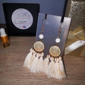 boucles d'oreilles boheme écru