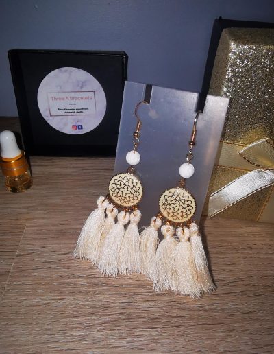boucles d'oreilles boheme écru