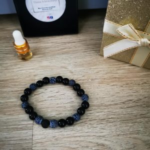 bracelet bleu craquelé et noir