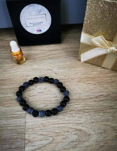 bracelet bleu craquelé et noir