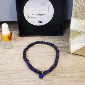 bracelet élastique perles lapis lazuli 4mm