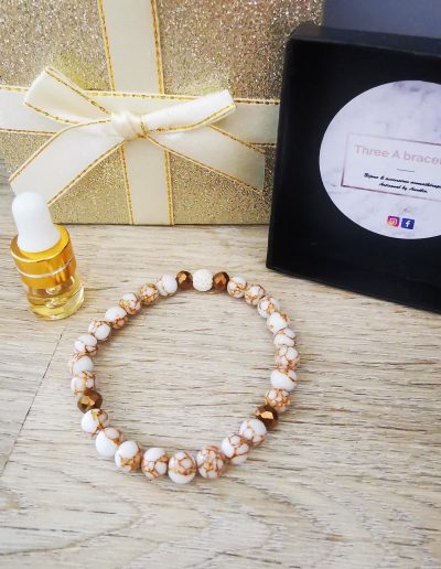 bracelet marbre doré et blanc