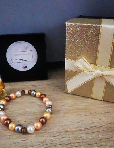 bracelet perle d'eau douce pastel 8mm