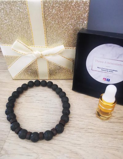 bracelet pierre delave et bois de hêtre