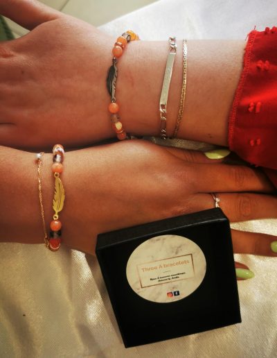 bracelets duo mere fille couleur corail