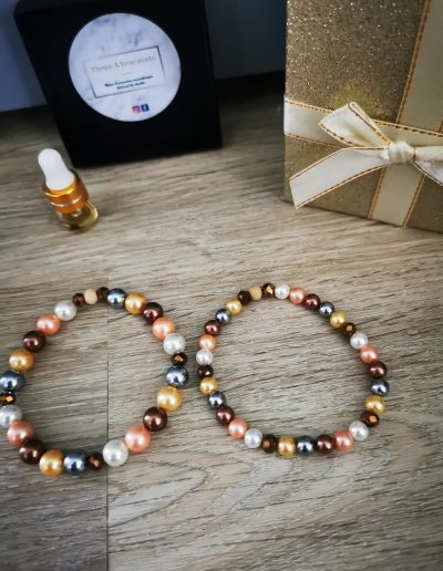 bracelets duo perle d'eau douce marron
