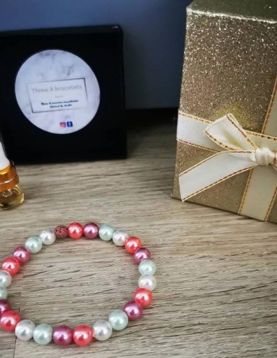 bracelets duo perle d'eau douce rose 8mm
