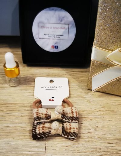chouchous à carreaux beige et perle de lave marron