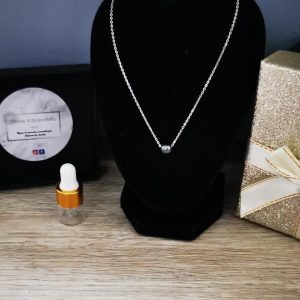 collier acier inoxydable argenté et une perle hématite argenté 6mm