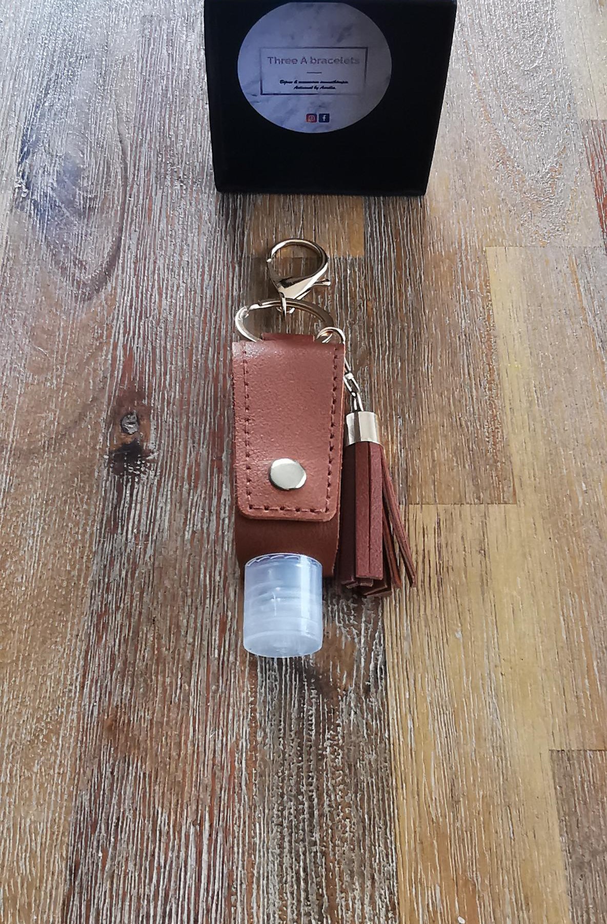 porte clé gel marron
