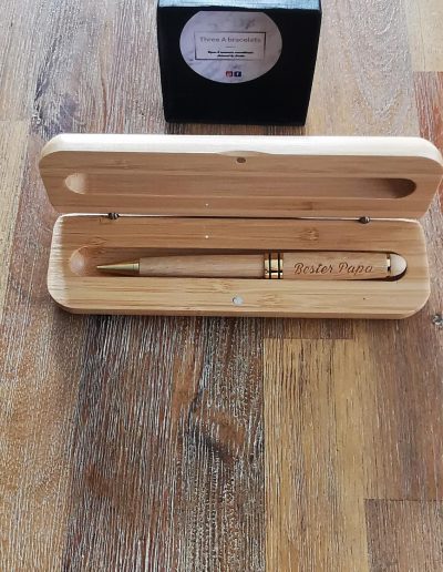 stylo super papa en bois